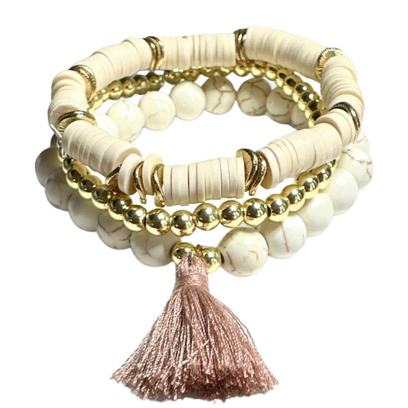 NWT Harper Natural Stone 3 Piece Bracelet Set - Picture 3 of 3